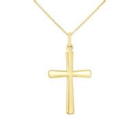 Pendentif - LÉA & ARTHUR - Croix Bombé - Or Jaune 375 - Hauteur 2,5cm - Bijou Enfant geltona