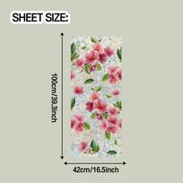 Laser-cut Iridescent Blush Peach and Green Leaf Decorative Static Cling Film for Living Room Glass Doors and Windows 42*100cm