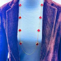 Four-leaf Clover Necklace Longelegantcasualsweater Chaineleganteasiest for Matchaccessible Luxurytrendy