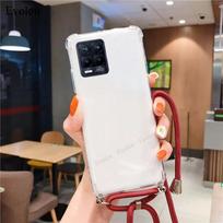 Crossbody Lanyard Case For Motorola G86 Power G56 G96 G85 Transparent Shockproof Soft Silicone Back Cover For Moto G55 G35 For Moto G86 vyno raudonos spalvos