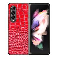 Suitable for Samsung Galaxy Z Fold Flip 3 4 Phone Case with Crocodile Pattern Leather Protective Cover Galaxy Z Fold2 5G