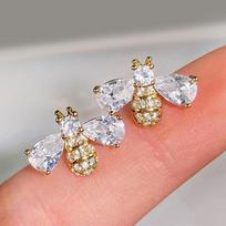 New 925 Sterling Silver Bee Earrings Simple Charm Woman Small Earrings Birthday Party Gift for Friends Exquisite Jewelry auksas