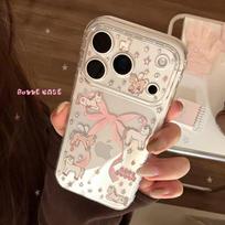 Transparent pink pony for Apple 17 mobile phone case iphone16promax natal year 13 cartoon 15 soft 17 17promax fine hole