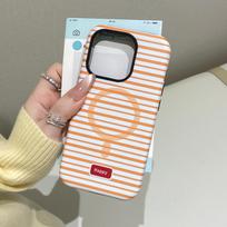 Magnetic matte 2-in-1 bracket for Apple 16Promax mobile phone case ins wind stripe 15 protective cover 14 apple 11