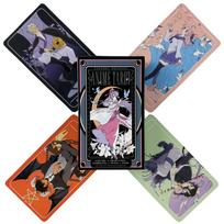 The Anime Tarot Cards A 78 Deck Cartoon Cute For Beginners Deck Oracle English Visions Divination Edition Borad Playing Games black