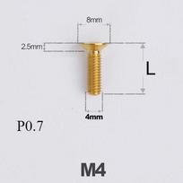 M4*8 10 12 14 16 18-50mm TC4 GR5 Titanium Alloy Torx Flat Countersunk Screw Bolt for Bike Bicycle Road Bike Multiple Colors M4x8mm 1 piece