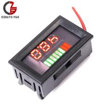 DC 0-6V/12V/24V/36/48V Car Lead Acid Battery Charge Level Indicator Lithium Battery Capacity Tester Detector Monitor Voltmeter 12V black