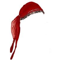 Pretty Belly Dance Accessories Traditional Veil Coin Headscarf Crochet Ethnic Pattern Dance Costume Headwear Gypsy Dance raudona