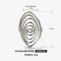 Spiral Open Ring Stainless Steel Geometric Exaggerated Adjustable Finger Charm Exclusive Women Man Jewelry Gift Fashion