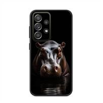 Cute Hippo Hippopotamus Phone Case For Samsung S24,21,22,23,30,Ultra,20,Plus,Note,10,9,Black soft silicone case samsungS10Plus