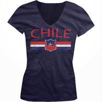 Čilė Nudėvėta Šalies Vėliava Čiliečių Pasididžiavimas Futbolas Jaunimui V formos iškirptė T-shirt S