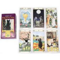 78 kortų kaladė „Tarot of Pagon Cats“ – pilnas angliškas vakarėlių stalo žaidimas „Oracle“ kortelės