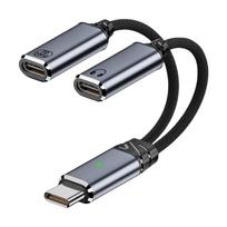 Type C Dongle for Headphones and Charging HiFi Sound Quality Fast Charging Adapter Cord Wire Support Data Sync pilka spalva