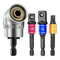 Drill Nut Bit Set With 105° Right Angle Extension Screwdriver Drill Attachment One Size