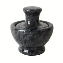 Marble Grinder Creative Mushroom Head Garlic Mortar Pepper Spice Crusher Pill Bowl juoda
