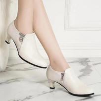 Zapatos De Mujer women cute sweet brown high quality spring & autumn ankle high heel shoes lady classic shoes  ab105 35