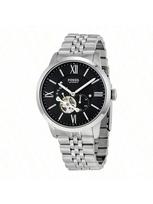 Miesto gyventojų vyriškas prabangus laikrodis - Automatinis mechaninis judėjimas, 44 mm juodas ciferblatas, nerūdijančio plieno apyrankė, modelis ME3107 juoda