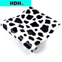 Hdhome Juodai Balta Lipni Sienų Dangos Ritininė Karvės Rašto Lipinama ir Nuimama Vinilinė Sienų Popieriaus Ritininė Nuimama Vandeniui Atspari Lentynų Pamušalas 1mx45cm