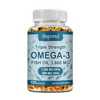 Omega-3 Fish Oil Capsules 3600mg - 3x Strength with EPA, DHA, Highest Potency 120