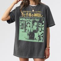 Anime Spirit Pattern Tshirt Retro 2001 Faceless Unisexs Bai Wei Tshirt Printed Pattern Unisexs and Womens Movie Tshirt S