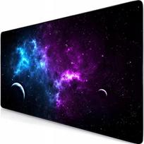 Xxl žaidimų pelės kilimėlis 80x40 cm, neslystantis, juodas su kosmoso raštu