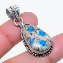 Natural K2 Blue Azurite Gemstone 925 Sterling Silver Jewelry Pendant 1.58  AP-15787