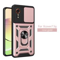 Xcover 7 Armor Case For Samsung Xcover 7 Case Shockproof Slide Lens Protector Phone Cover For Samsung Galaxy XCover7 Case Fundas Galaxy XCover7 ryškiai rožinė
