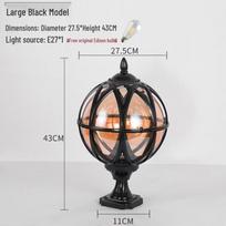 Lishi Outdoor Garden Gate Post Lamp juoda spalva