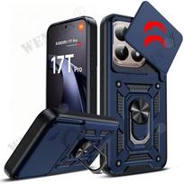 Smūgiams atsparus dėklas Xiaomi 17T Pro 17T, su stoveliu-žiedu, apsauga kamerai, karinio lygio, su kortelės lizdo dangteliu Coque Fundas Xiaomi 17T mėlyna