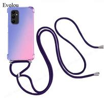 For Samsung S26 Ultra S26 Edge Gradient Soft TPU Crossbody Lanyard Case For Galaxy S26Plus + Airbag Shockproof Protection Cover For Galaxy S26 pink
