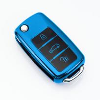 Automobilinis TPU raktų dėklas VW Volkswagen Polo Tiguan Passat B5 B6 B7 Golf 4 5 6 MK6 Jetta Lavida Skoda Octavia mėlyna