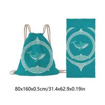 80x160cm Beach Towel Bag Travel Towel Backpack One-Pack Beach Towel Quick-Drying Foldable Mat Super Absorbent Camping Towel
