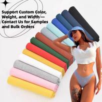 95% Cotton 5% Spandex Black 190gsm High Stretch Elastic Fabric Double-Sided Knitted Material for Clothing for Women's Underwear