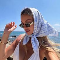 Moterims Skara Kvadratinė Hidžabo Galvos Apdangalas Bandana Servetėlė Šilkinės Skaros Moteriškos Su Spauda Vėjui Atsparūs Apklotai Turbanas Paprasti Šventiniai Drabužiai 70x70cm gray