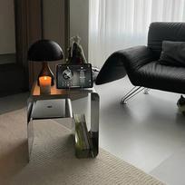 Minimalistinis nerūdijančio plieno naktinis staliukas šoninis staliukas vientisai suformuota saugojimo spintelė kavos staliukas vintažinis Bauhaus svetainės baldas