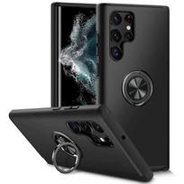 Protective Case - for Samsung Galaxy S23 Ultra - Black Silicone - Support Ring - Shock Absorption juoda