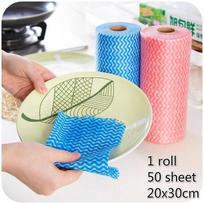 1 ritinėlis vienkartinių neaustinio audinio indų šluosčių, valymo šluosčių, virtuvės valymo rankšluosčių dydis:20*30cm raudona