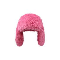 Pūkinė zuikio kepurė moterims Mielas pliušinis su ausimis Ilgos ausys Žieminė kepurė One Size pink