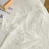 Female Summer Thin Model Contracted Ice Silk Pure Color Sweet Bowknot in Waist Breathable Triangle Briefs M balta