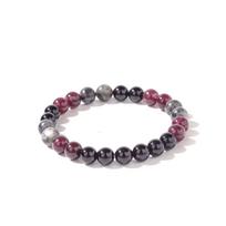 Festive Gifts Garnet Black Onyx And Labradorite Beaded Bracelet Mystic Fashion Jewelry For Men And Women Daily Wear Simple Versatile Accessory