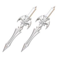 2Pcs Ancient Swords Shape Gel Pen with Black Ink Martial Arts Weapon Design Ballpoint Pen for Students Smooth Writing 0.5mm sidabras