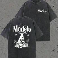 Modelis UFO Cowboy Grafinis Marškinėlis Cerveza Modelo Raidžių Spaudinys S įvairiaspalvis