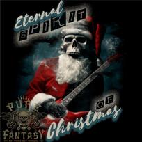 Eternal Spirit Santa Skull Christmas Rock Guitar Mens T-shirt Cotton L
