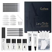 Gollee at Home DIY Eyelash Perm Kit With Portable Compact Design Custom Silicone Shields Brow Lift Solution Lash Lift OEM Custom balto aukso spalvos
