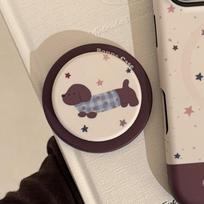 Vintage Puppy Magnetic Holder Apple iPhone17 Phone Case for 16 Cute 15promax Filin 14 Hard Single bracket