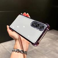 For Oneplus Nord CE 5 5G Plating Lens Protection Film Case For Oneplus Nord 5 Four Corners Anti-shock Protection Cover Bumper Oneplus Nord CE 5 5G violetinė