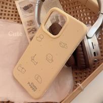 Milk yellow ins line puppy iphone17 mobile phone case apple 15 anti-drop 13 cute 16pro max for 12 17promax