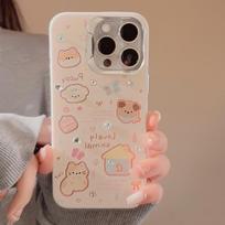 ins cartoon graffiti puppy cat for apple 15pro max mobile phone case iphone17 lanyard 16 hard 13 17promax