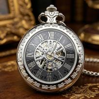 European-Style Carved Hollow Mechanical Pocket Watch, Classic Roman Scale Manual Mechanical Pocket Watch, Student And Elderly Gift Watch