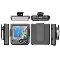 Smūgiams atsparus diržo klipas Apsauginis dėklas Samsung Galaxy Z Flip3 Flip 3 Neslystantis telefono dėklas for Galaxy Z Flip 5 juoda